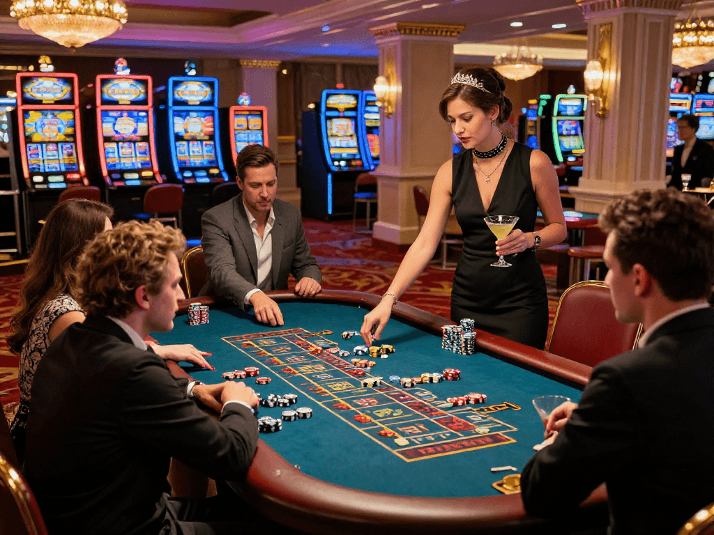 Exciting gaming atmosphere at a luxurious casino showcasing vin88 com gameplay moments.