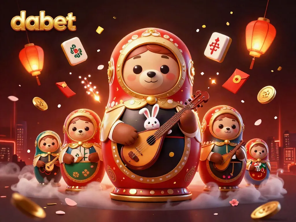 Experience winning excitement with Dabet's online gaming dynamic scene featuring colorful characters and casino elements.