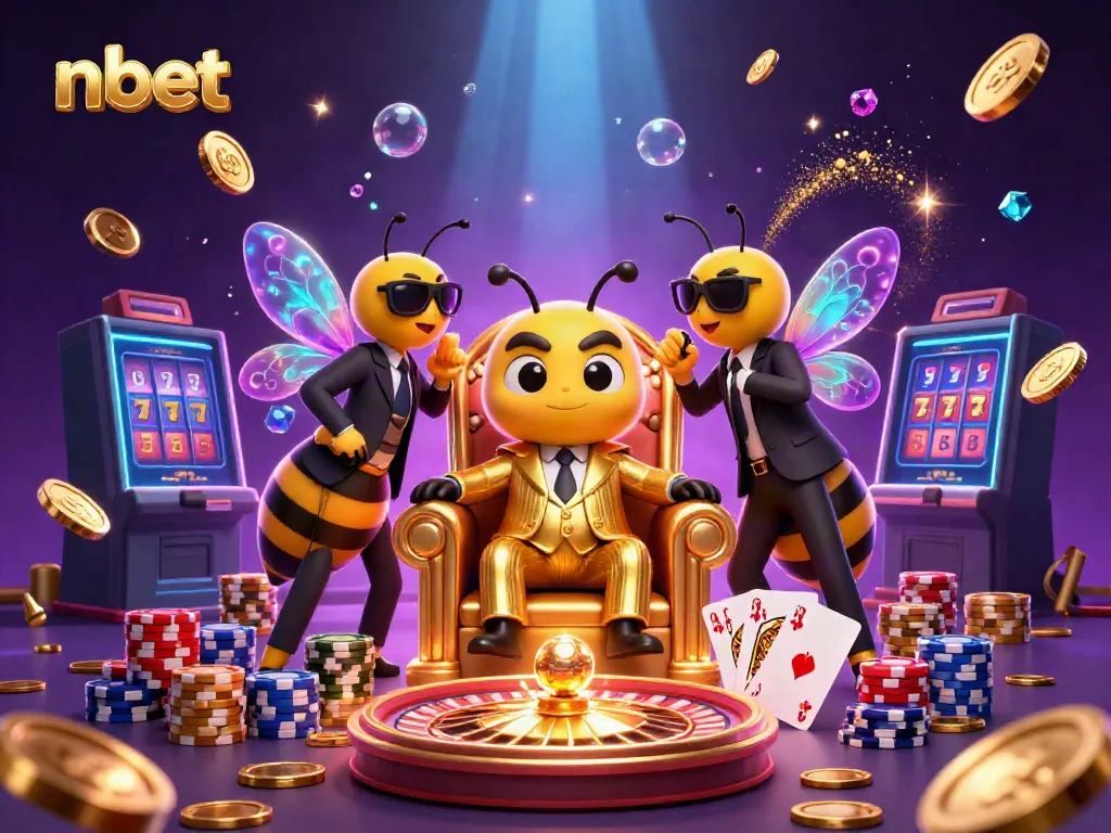 Experience the thrill of gaming with nbet as a bumblebee mob boss presides over a dynamic casino scene.