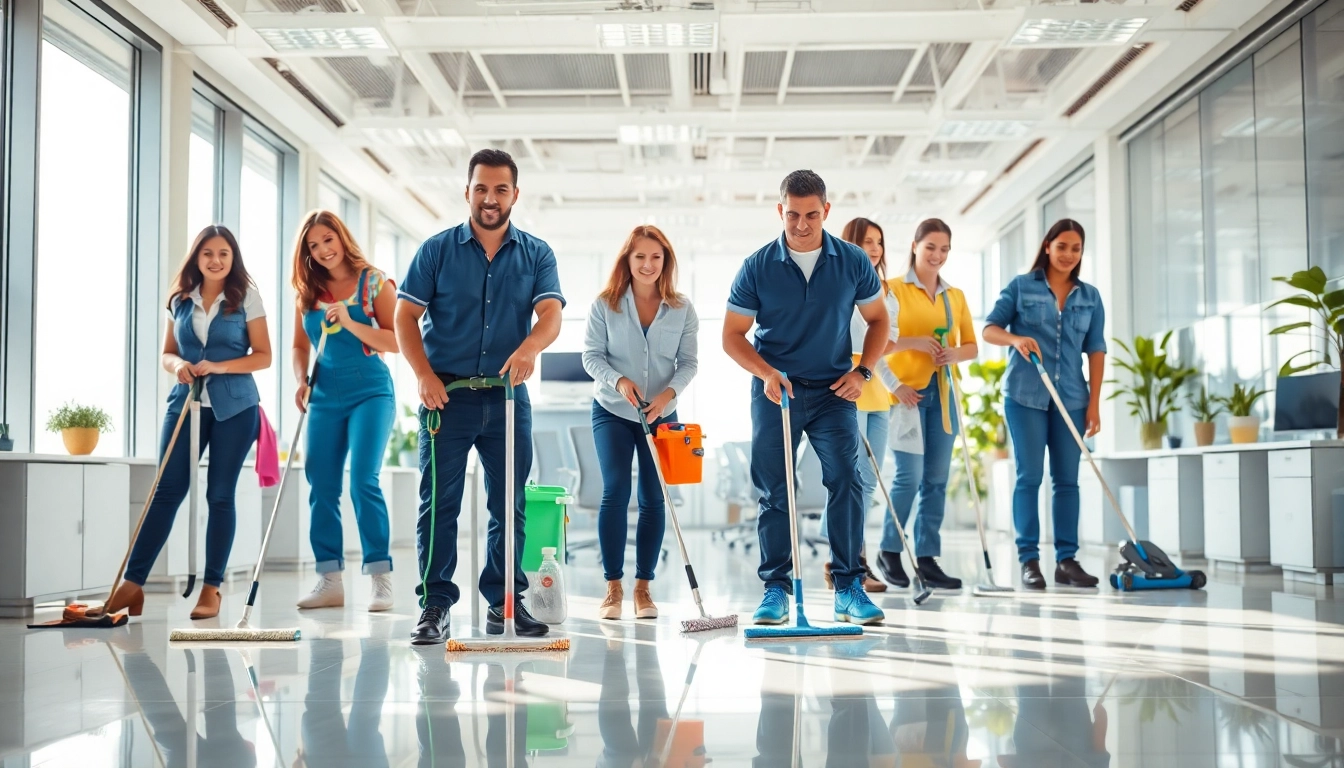 Professionelle Gebäudereinigung Ulm in einem modernen Büro mit einem engagierten Team.