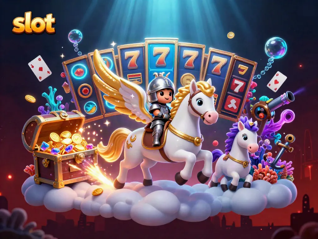 Engage with the exciting slots experience featuring slot reels, lucky symbols, and jackpot action.