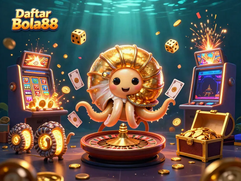 Engage in thrilling gameplay at Daftar Bola88, where vibrant slot machines and golden coins create excitement.