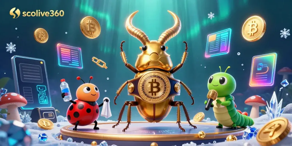 Experience live action at socolive360 with a vivid scene showcasing animated characters and digital crypto elements.