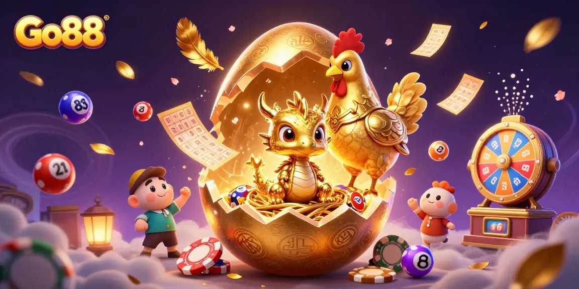 Experience Go88 with a dazzling 3D scene showcasing a golden dragon, poker chips, and dynamic casino elements.