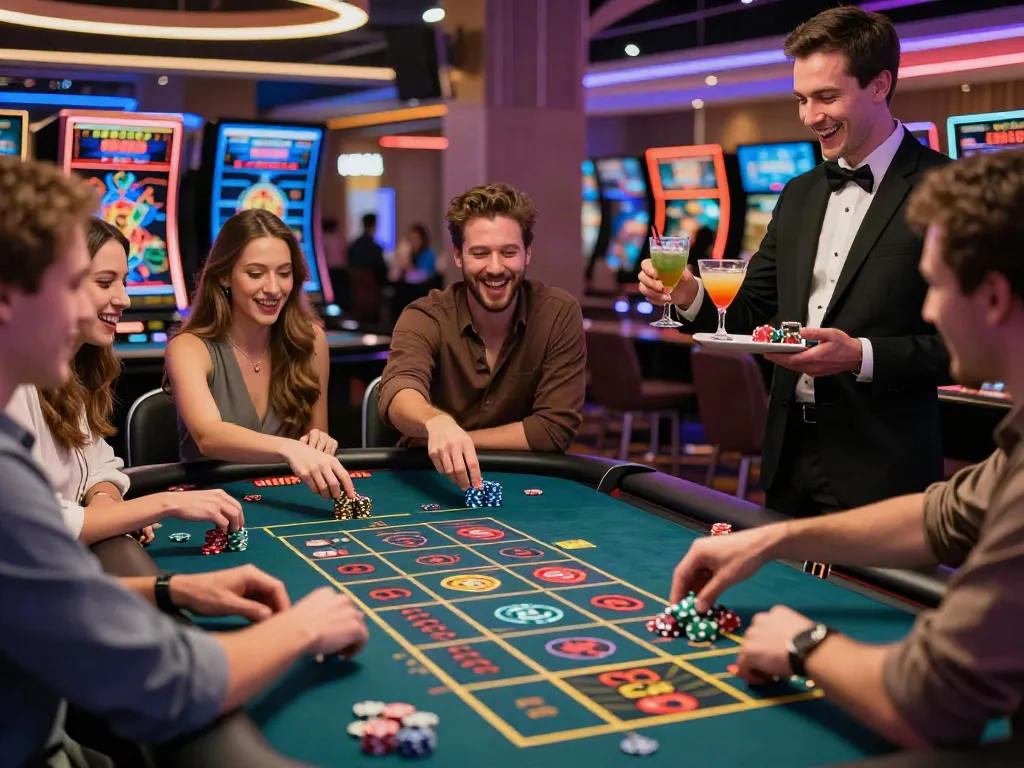 Exciting casino atmosphere with diverse players enjoying roulette at FC88.