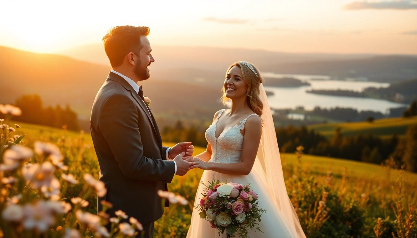 Hochzeitsfotograf Schliersee fängt ein frisch verheiratetes Paar im malerischen Bayern ein.
