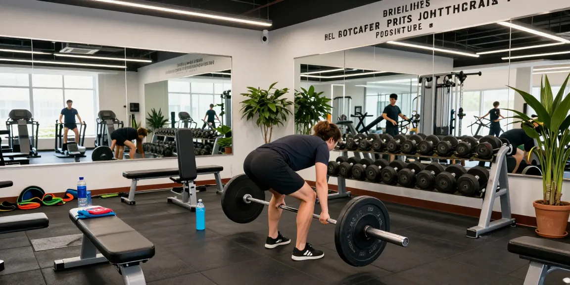 Global Pharma Steroids - Athlet trainiert mit Gewichten in modernem Fitnessstudio