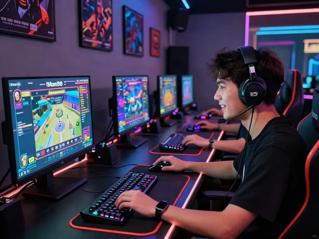 Immersive gaming experience at Man88 with player engaged in online casino.