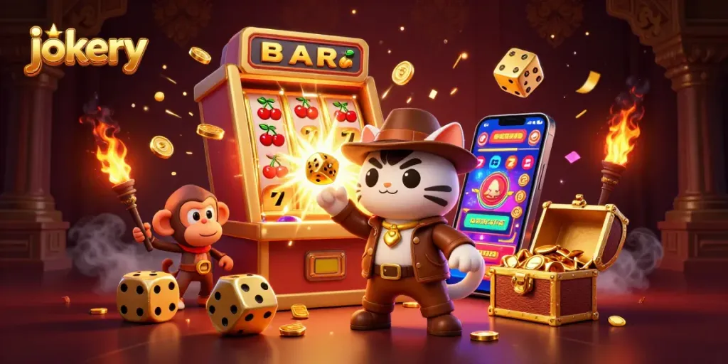 Experience the thrills of jokery with an adventurous cat archaeologist and friends uncovering golden casino treasures.