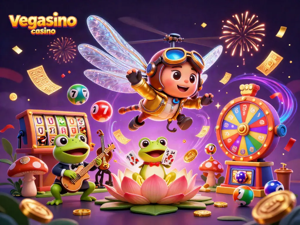 Experience the thrill of vegasino casino with animated slots, a lively croupier, and vibrant festivities.