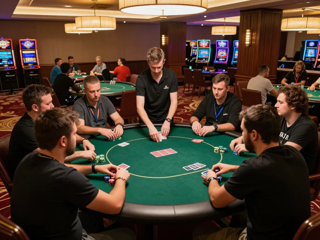 Experience vibrant poker gameplay at vipwin.com with intense competitors and strategic moments.